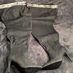 Dark Denim Thigh High Boots